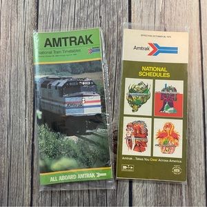 VTG Lot Of 2 Amtrak National Train Timetable Brochure Book 1973 & 1984
